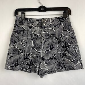 RACHEL Rachel Roy Black & White High Waisted Print Shorts Size 2